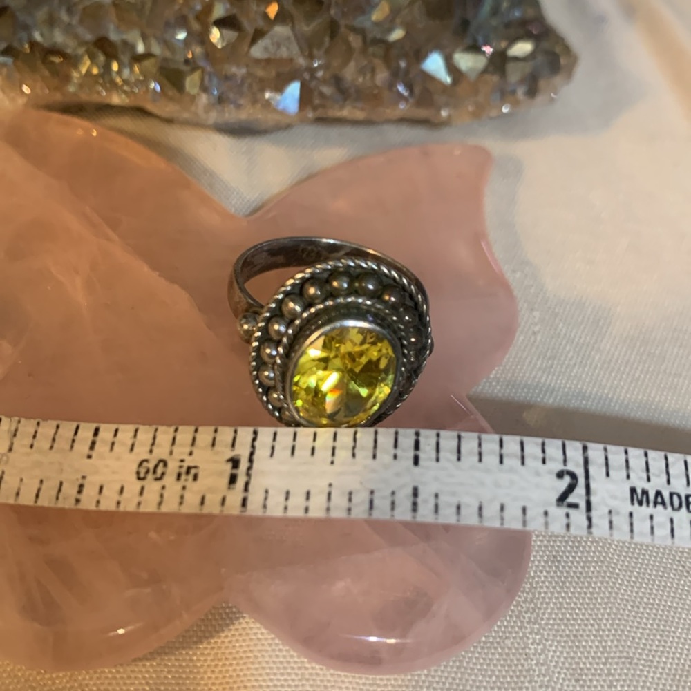 Sterling silver artisanal citrine ring size - Picture 8 of 9